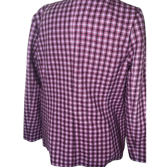 NEW Sundance Women's Blazer S Floral Lining Mauve Plaid 2-Button Office Business - Picture 5 of 8